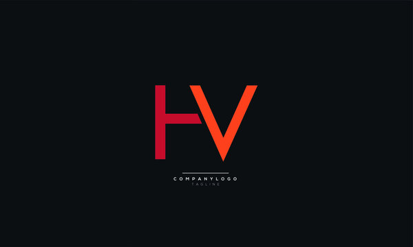 Initial hv logo design Royalty Free Vector Image