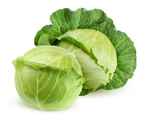 Obraz premium cabbage isolated on white background, clipping path, full depth of field