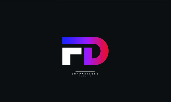 FD Letter Logo Design Icon Vector Symbol