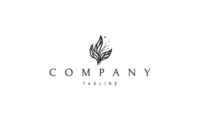 Vector logo on which an abstract image of a beautiful bouquet of leaves.