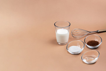 prepare Dalgona coffee with your own hands. coffee from tiktok. cappuccino of instant coffee. step by step. step one 1