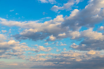 Blue sky with white clouds in sunny weather_