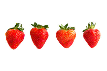 Strawberries isolated on white background with copy space for your text. View from above. Flat lay