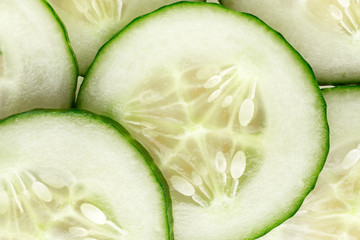 Sliced cucumber slices, garden plant from this. pumpkin with an elongated green edible fruit.