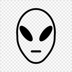 Alien icon on transparent grid