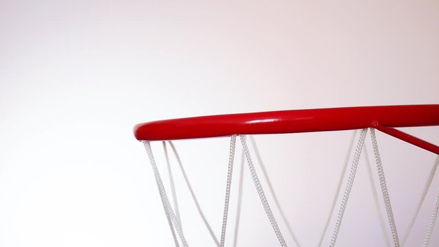 A beautiful slam dunk making against the white background