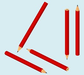 Vector isometric pencil illustration, eps10.