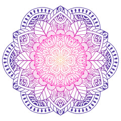 Vector round abstract circle. Mandala style. Decorative element, colored circular design element.