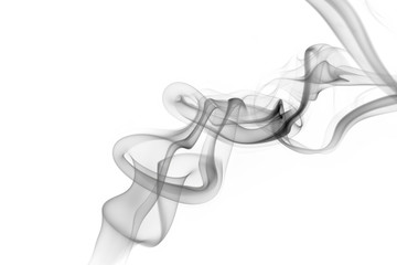 Abstract grey smoke on white background