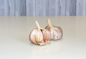 garlic on the table with a light background