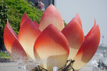 fountain like a colorful flower