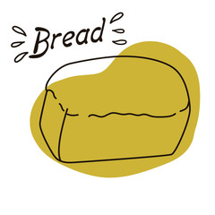 Vector drawing of handmade rye bread on a white isolated background. Loaf of bread flat, cartoon. Registration of cards, menus, banners, printing on fabric, covers