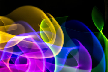 Beautiful Vibrant Curve Wave Light Motion Background Smoke Style 