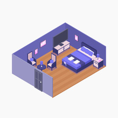 isometric room vector