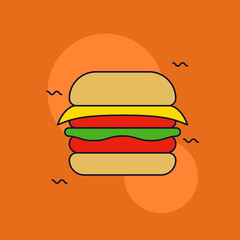 on orange background
