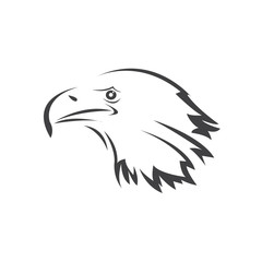 Vector Head of an Eagle. Black. Logo. Mascot. illustration. on white background