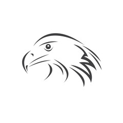 Vector Head of an Eagle. Black. Logo. Mascot. illustration. on white background