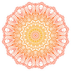 Vector round abstract circle. Mandala style. Decorative element, colored circular design element.