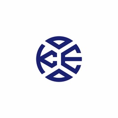 KE monogram logo with abstract shapes in modern style