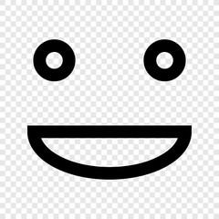 Face icon vector on transparent grid