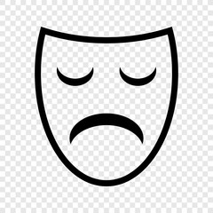 Mask icon vector. Transparent grid