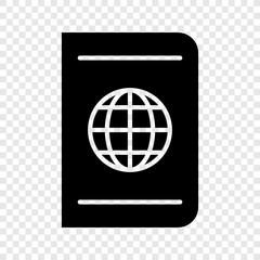 Passport icon on transparent grid