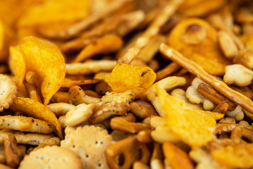 Mixed Snacks (close up shot; selective focus)