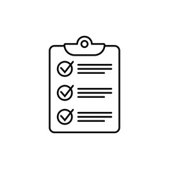 Fototapeta premium Clipboard with checklist icon, symbol for web site and app design. Vector illstration.