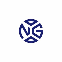 NG monogram logo with abstract shapes in modern style