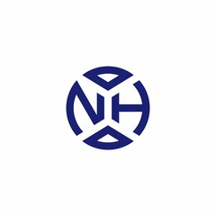 NH monogram logo with abstract shapes in modern style