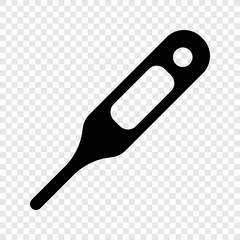 Thermometer icon on transparent grid