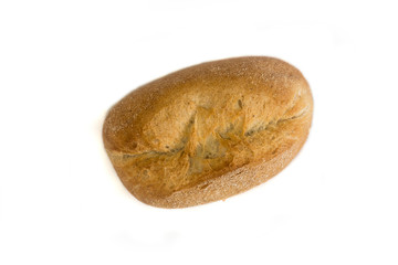Single Bread Buns Isolated From Above