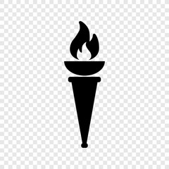 Torch icon on transparent grid