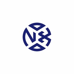 NX monogram logo with abstract shapes in modern style