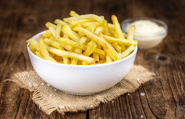 Homemade French Fries (close-up shot; selective focus)