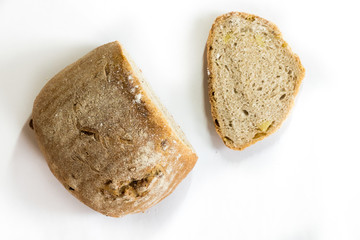 Organic Loaf Of Bread From Above