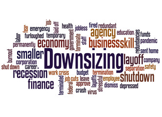 Downsizing word cloud concept