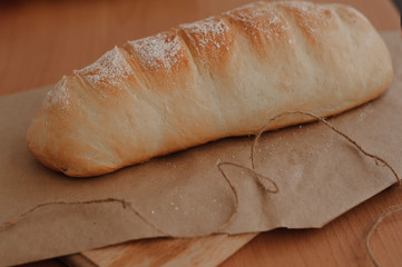 homemade bar and bread on paper