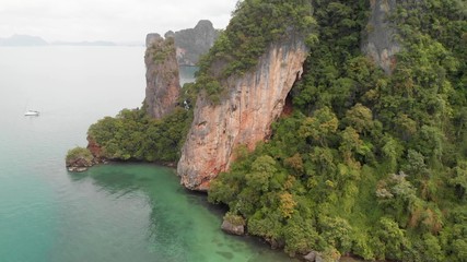 Plakat Thailand archipelago, aerial view. Beautiful islands in Krabi province as seen from drone