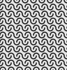 Monochrome seamless pattern of geometric elements.