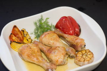 baked chicken legs with garlic and lemon recipe