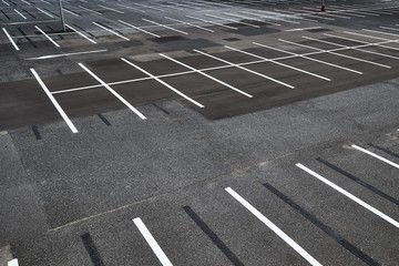 Parking lot with empty places, no cars © Gudellaphoto
