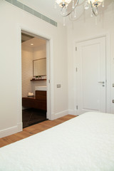 Bedroom with decoration and copy space