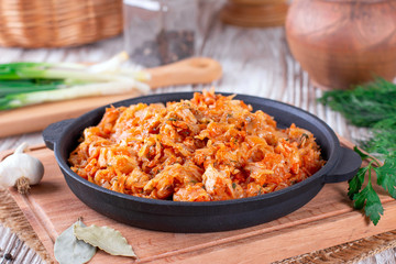 Stewed cabbage with meat