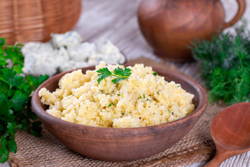 Wheat porridge with butter