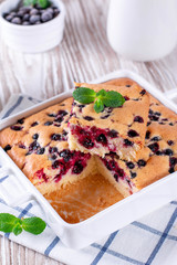 Berry pie with blueberries close-up