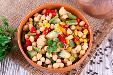 Stewed chickpea with vegetables