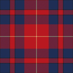 Blue and red plaid seamless pattern. Vector background