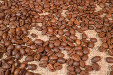 A lot of coffee beans. Beautiful background.