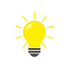 Light bulb icon isolated on white background. Vector illustration.
